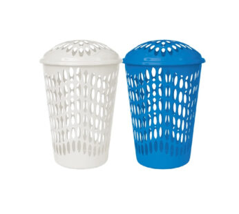 KH #1182 LAUNDRY BASKET W/LID ASST